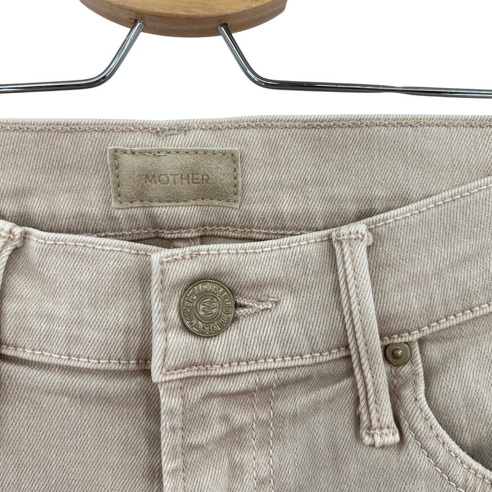 Mother Denim Insider Crop Fray Jeans Khaki Dye Distressed Size 25 - Picture 4 of 13